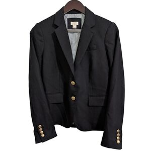 J.Crew Schoolboy Blazer in Black - Gold Crest Buttons - Size 2